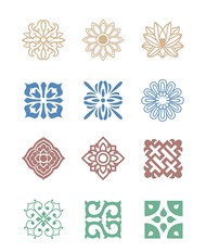 传统纹样对称装饰图案矢量素材