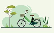 电动自行车绿色出行插图矢量下载