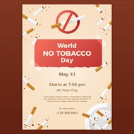 世界无烟日海报矢量图