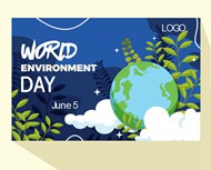 庆祝世界环境日横幅矢量图片