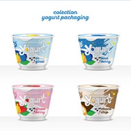 4种口味酸奶包装矢量模板
