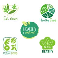 健康食品标志设计矢量图