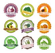 蔬果农产品标签矢量图片