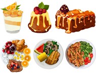 平面彩色食物插图矢量图片