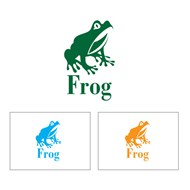 青蛙剪影logo矢量模板